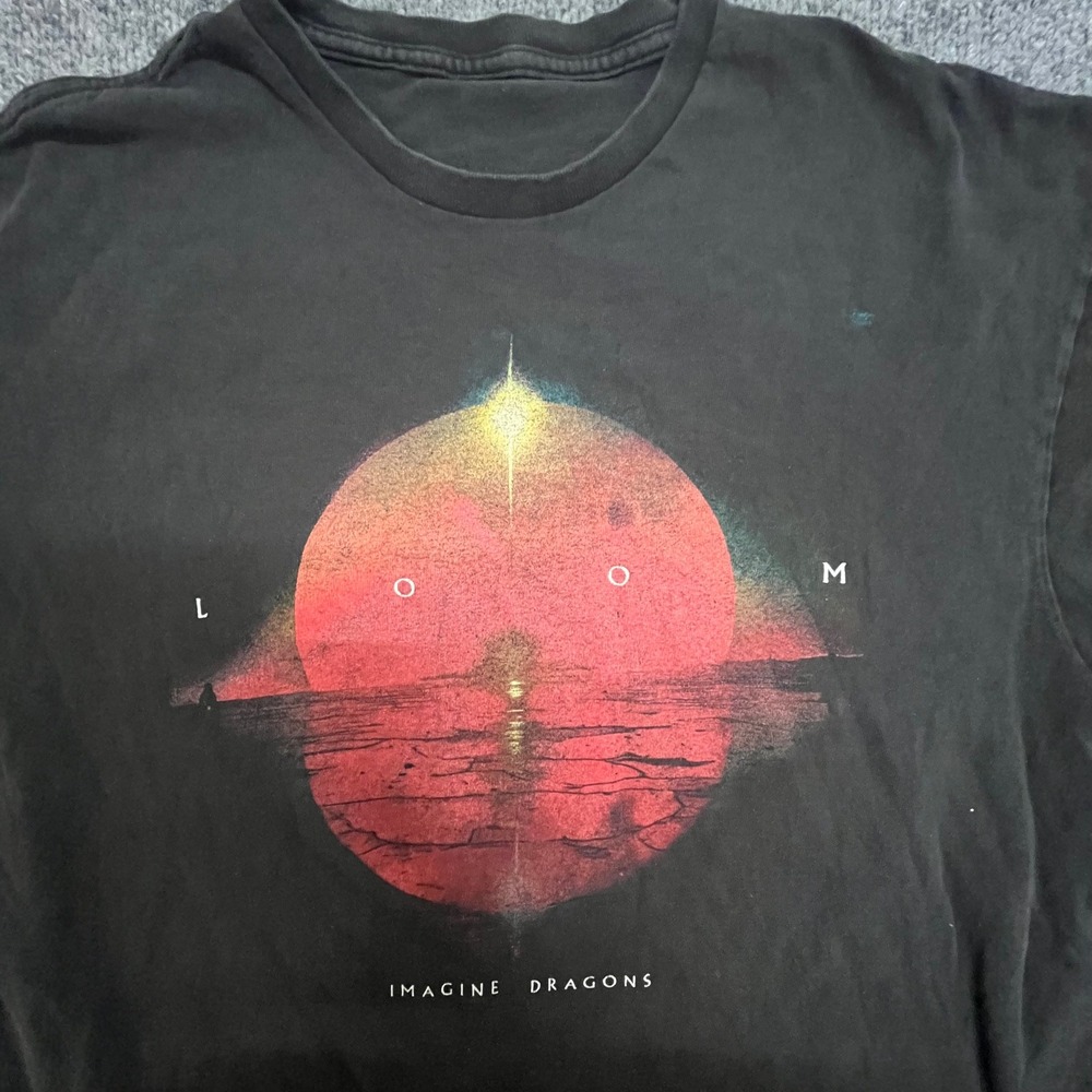 Imagine Dragons T-Shirt Mens Size XL Black Loom World Tour 2024 Graphic Band Tee